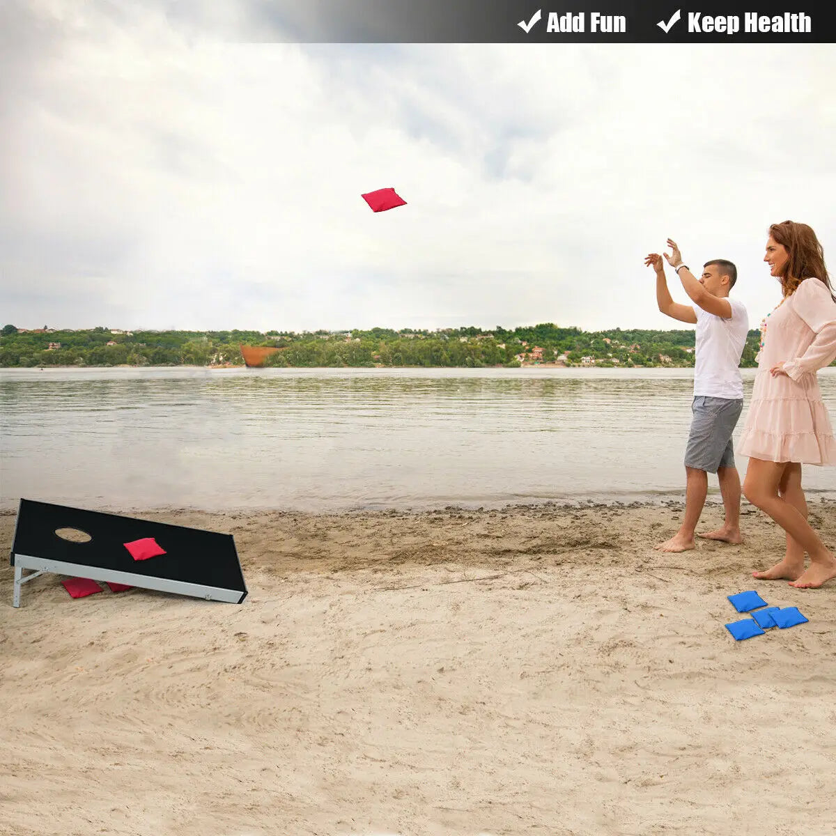 Foldable Bean Bag Toss Cornhole Game Set Tailgate Regulation w/ Carrying Bag