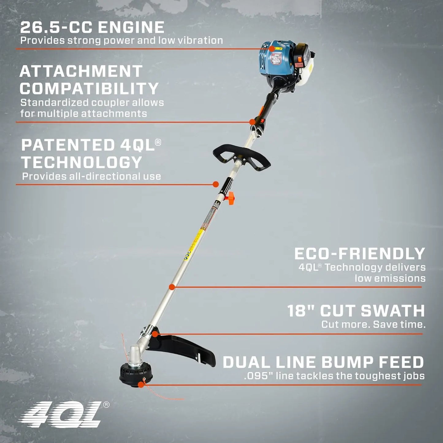26.5 cc Full Crank Gas Weed Eater, String Trimmer