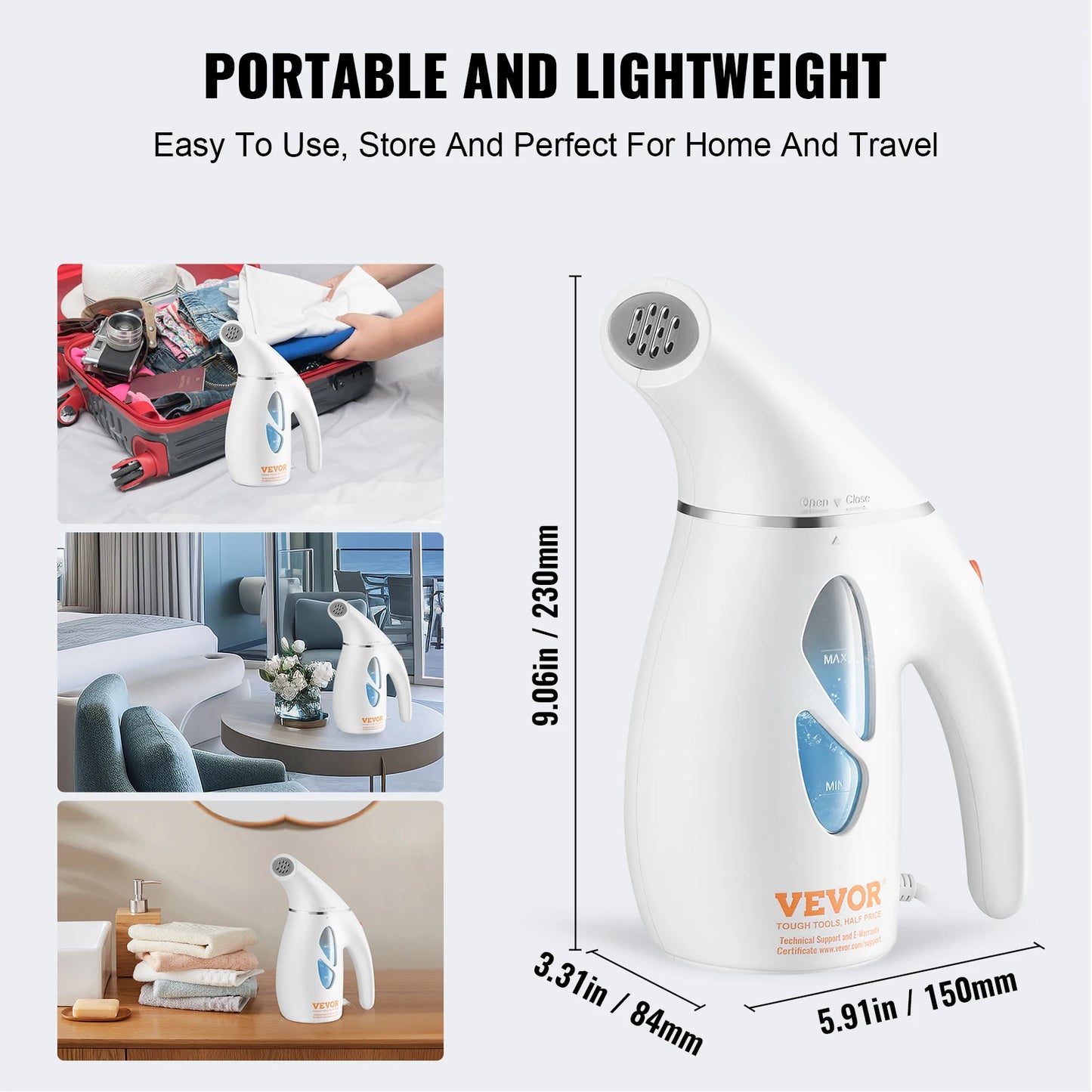 Portable Handheld Fabric Steamer 900W Quick Heat Steamer