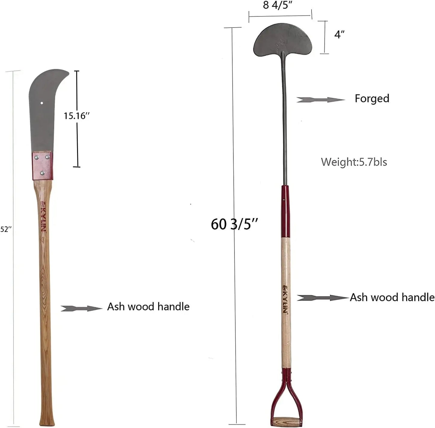 14-Gauge Garden Tools Shovels Spades Heavy Duty Shovel Rake Hoe Set