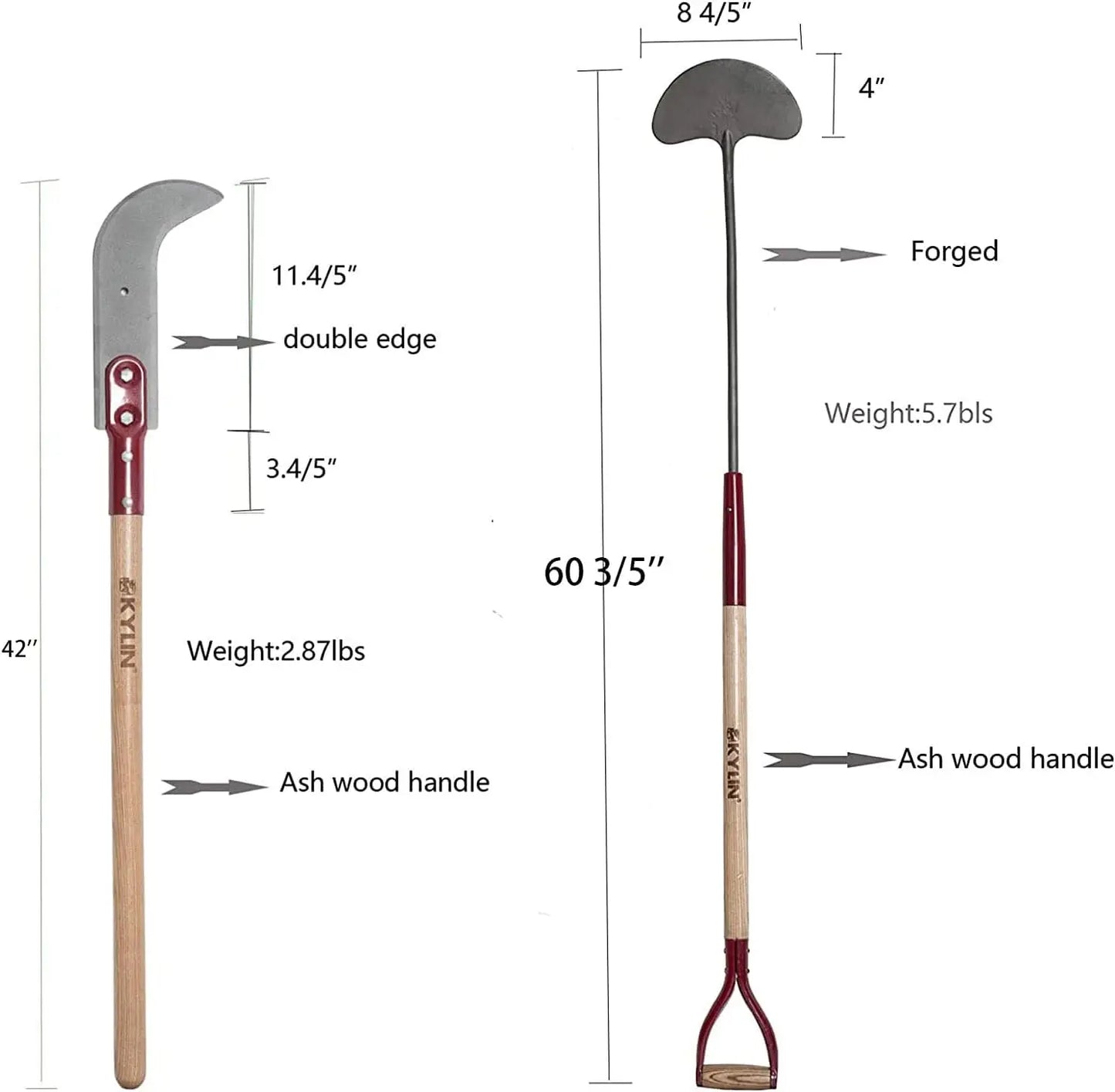 14-Gauge Garden Tools Shovels Spades Heavy Duty Shovel Rake Hoe Set