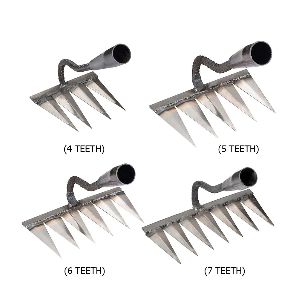 Weeding Hoe Rake Steel Weeding Scarifier Artifact Agricultural Farm Tools Tooth Nail Harrow Metal Harrow Gardening Weeding Tools