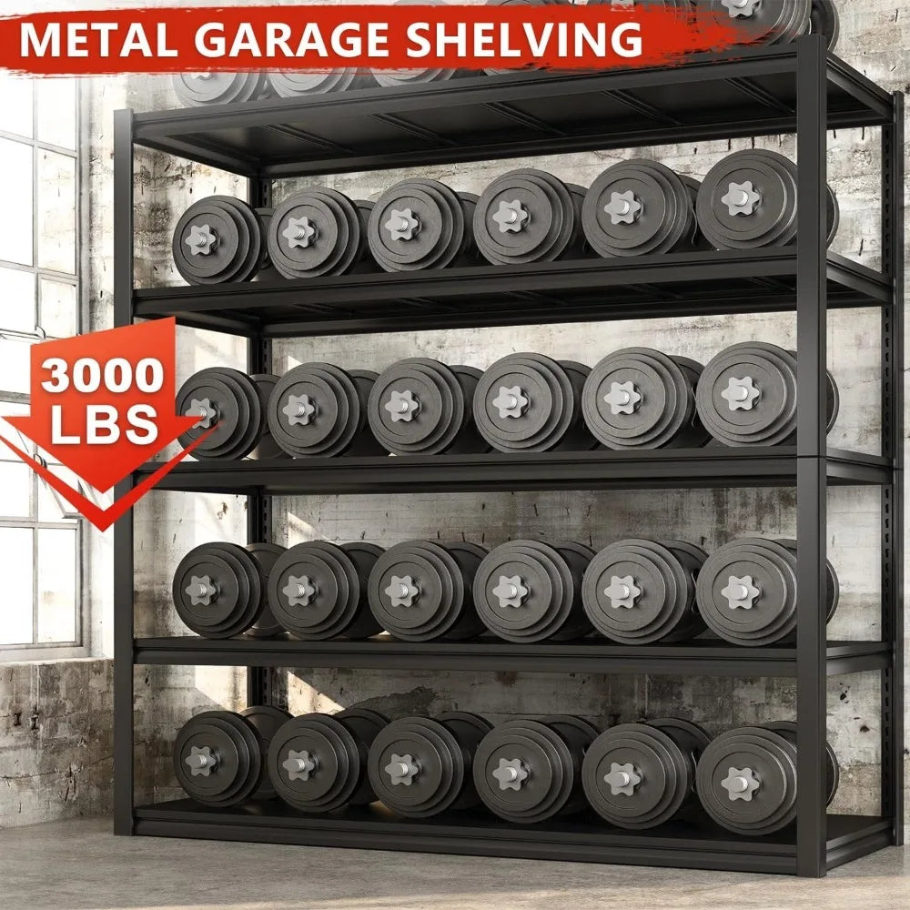 3000LBS Garage Shelving 48.2" W Storage Shelves Heavy Duty Garage Storage Adjustable 5 Tier