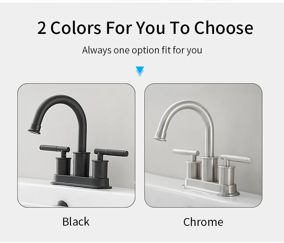 Basin Faucets Matte Black Deck Mounted Bathroom Sink Faucet