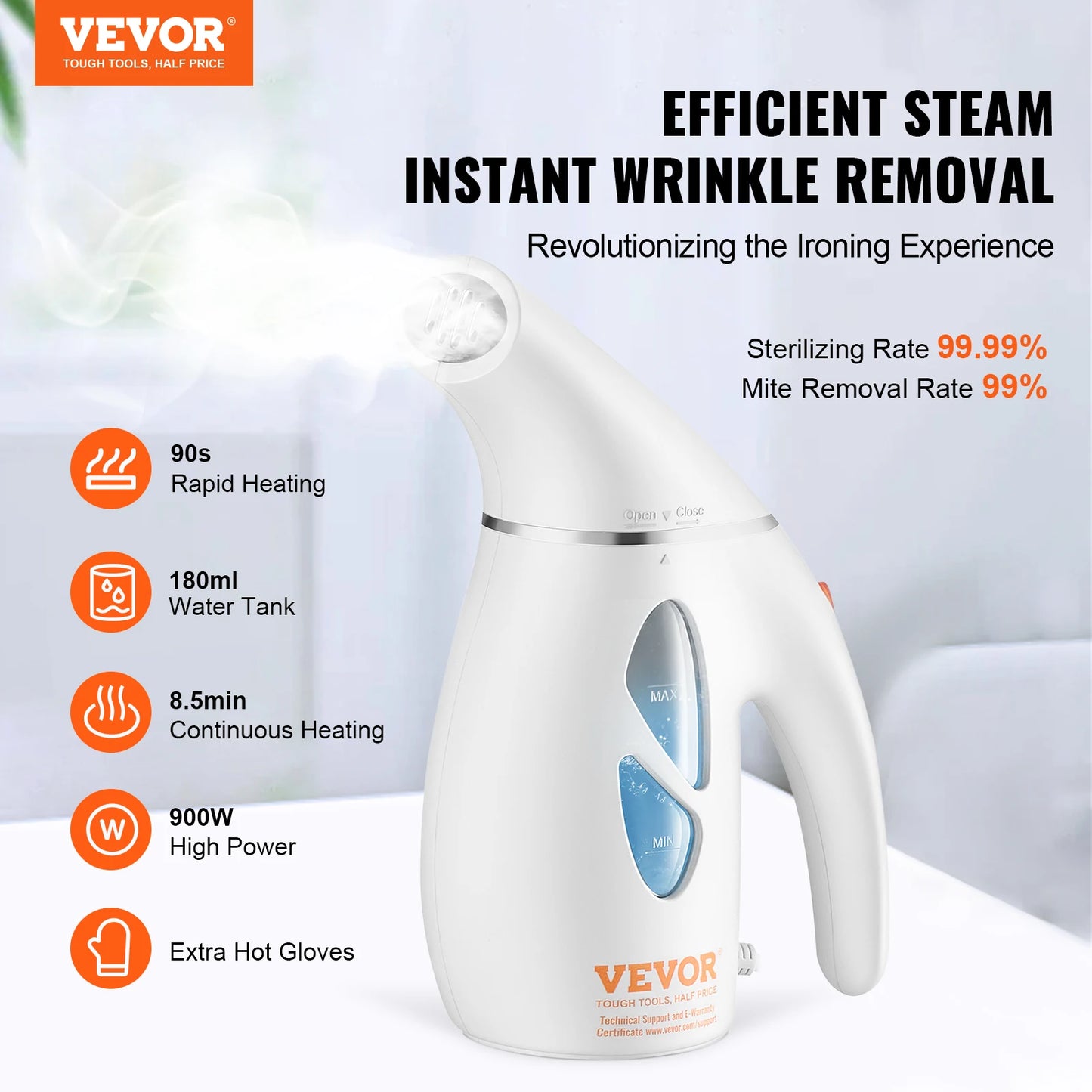 Portable Handheld Fabric Steamer 900W Quick Heat Steamer