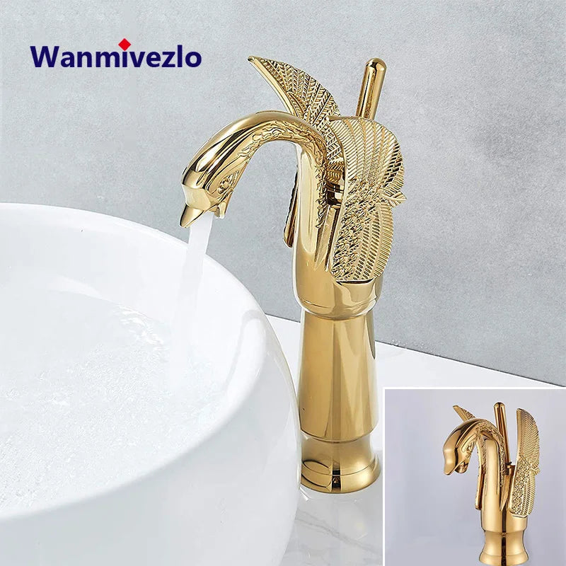 Golden Swan Basin Faucet Single Handle Countertop