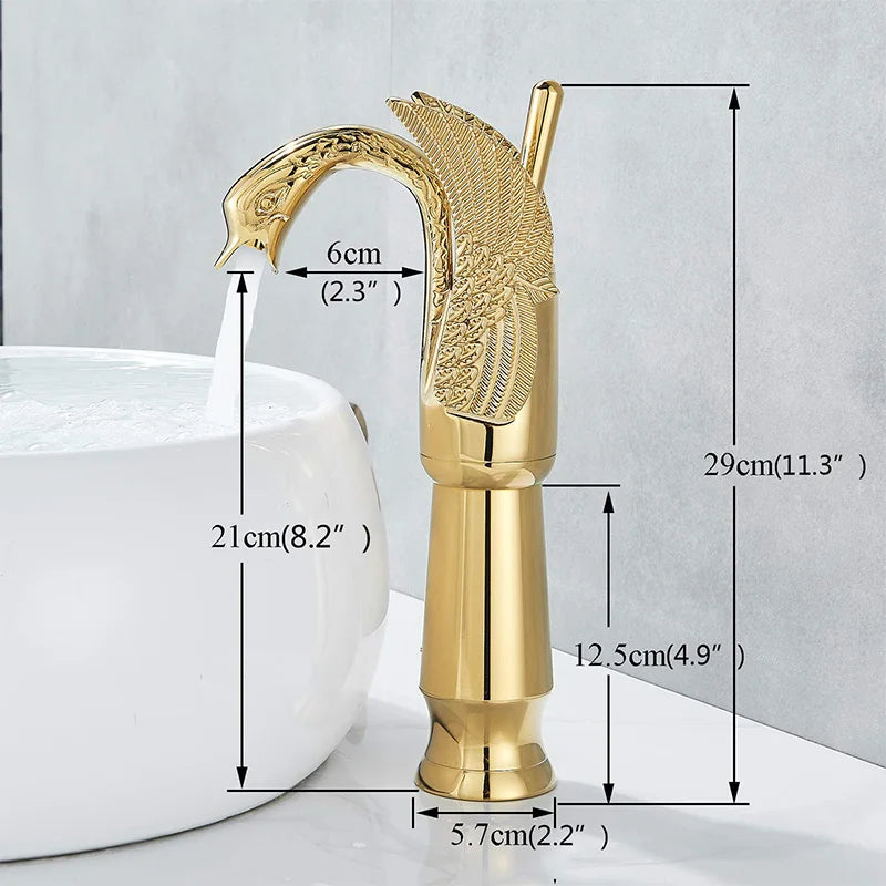 Golden Swan Basin Faucet Single Handle Countertop