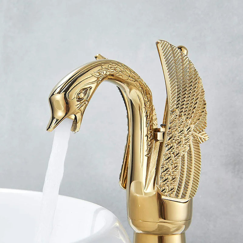 Golden Swan Basin Faucet Single Handle Countertop