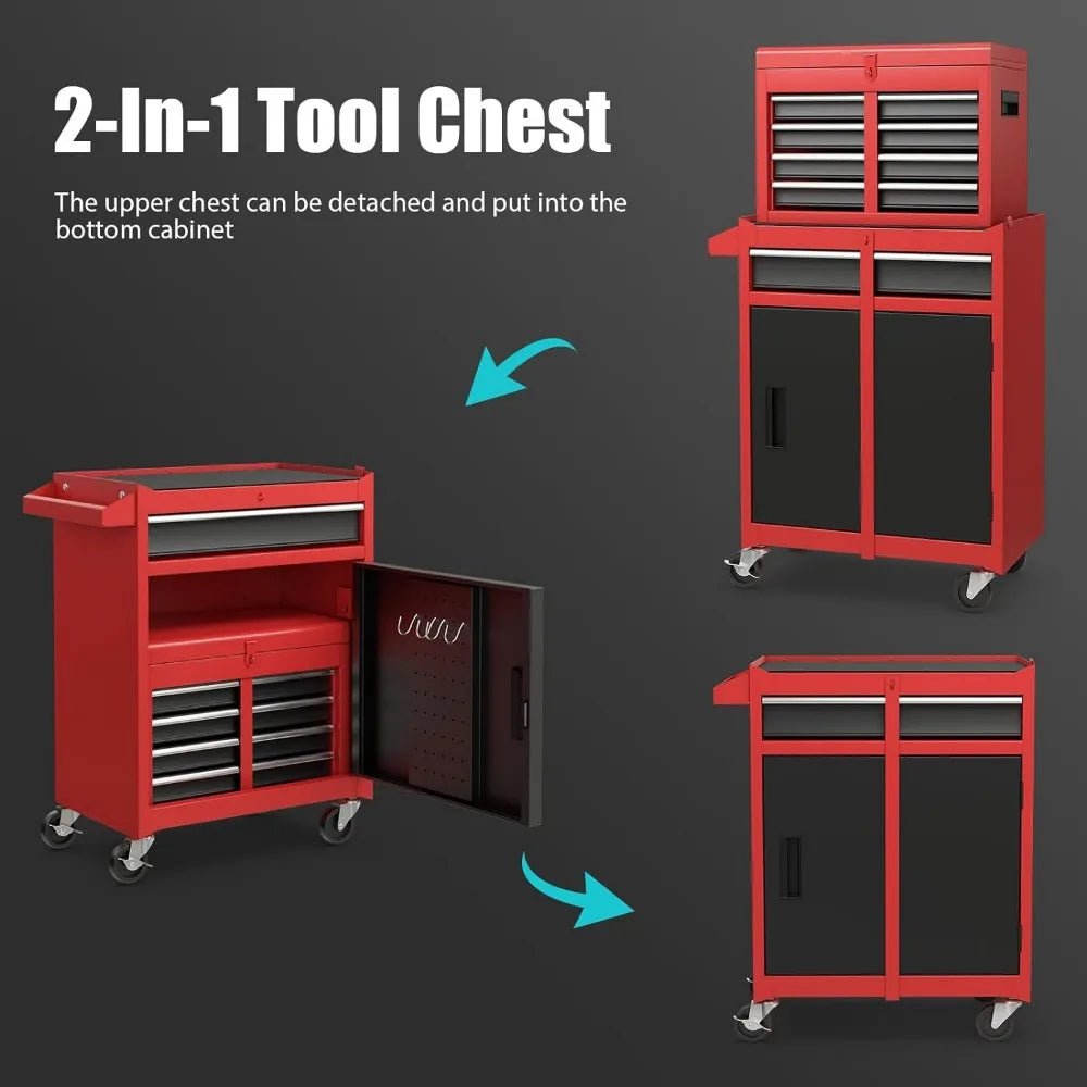 Tool Chest Garage Workshop Storage Shed Adjustable Shelf Liner Locking Mechanism