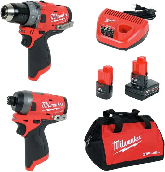 Milwaukee Electric Tools 2 Pc Kit- 1/2" Hammer Drill & 1/4" Impact Power Tools