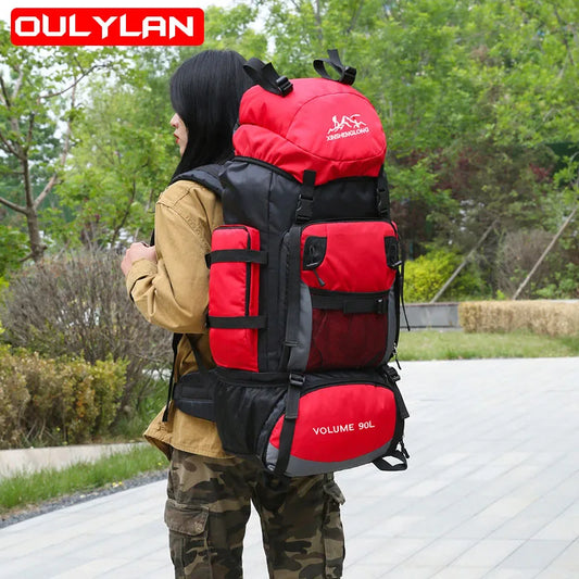 90L Travel Luggage Bag Hiking Women Men Camping Backpack Large Capacity