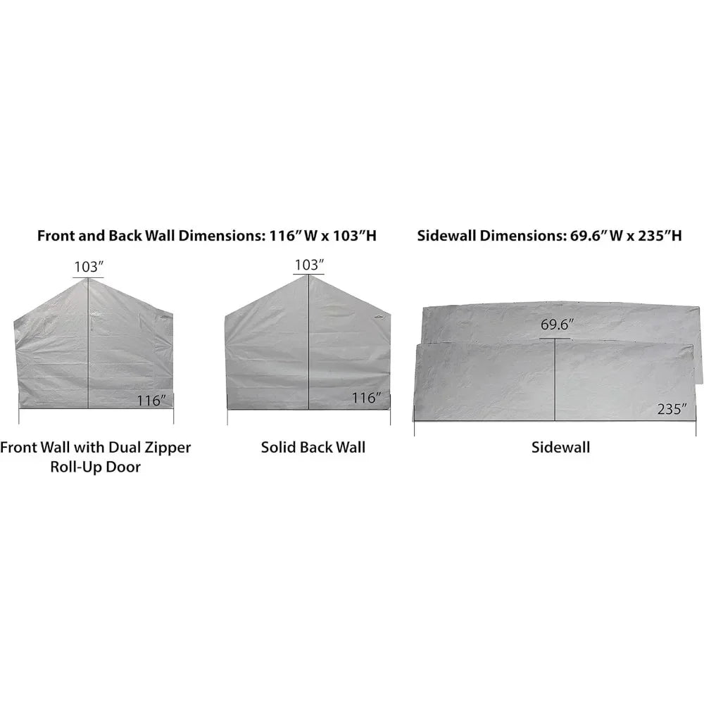 White (Excludes Top & Frame) Carport Caravan Roof Sidewall Kit