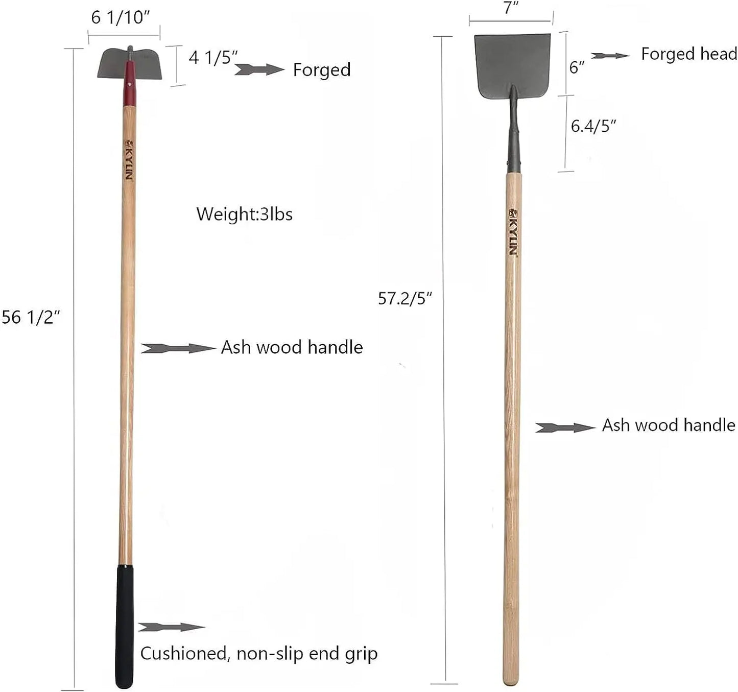 14-Gauge Garden Tools Shovels Spades Heavy Duty Shovel Rake Hoe Set