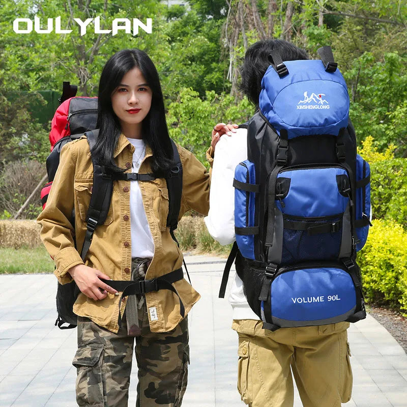 90L Travel Luggage Bag Hiking Women Men Camping Backpack Large Capacity