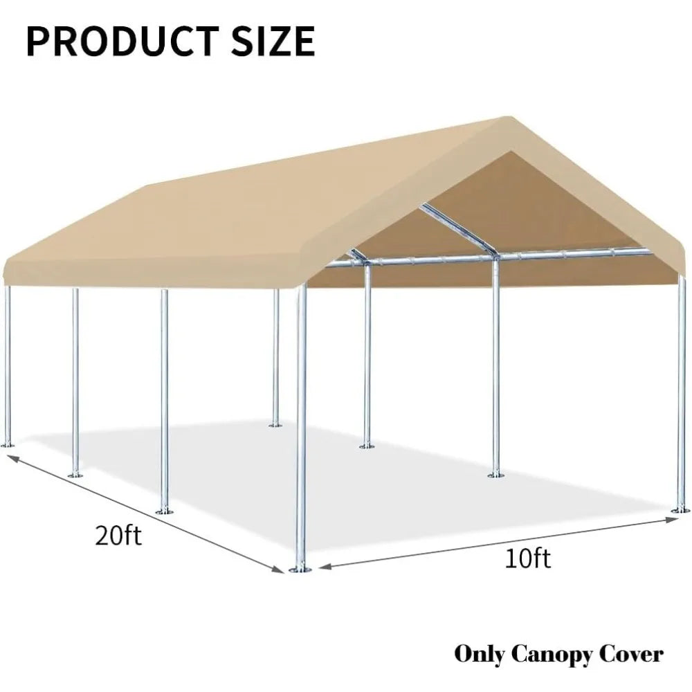 Car Garage 10'x20' Carport Canopy Tent Garage Only Replacement Top