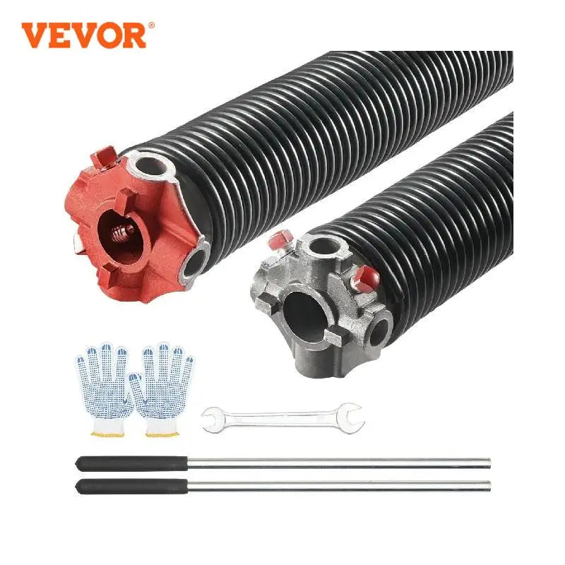 Garage Door Torsion Springs Pair of 16000 Cycles Garage Door Springs with Non-Slip Winding Bars Gloves and Mounting Wrench