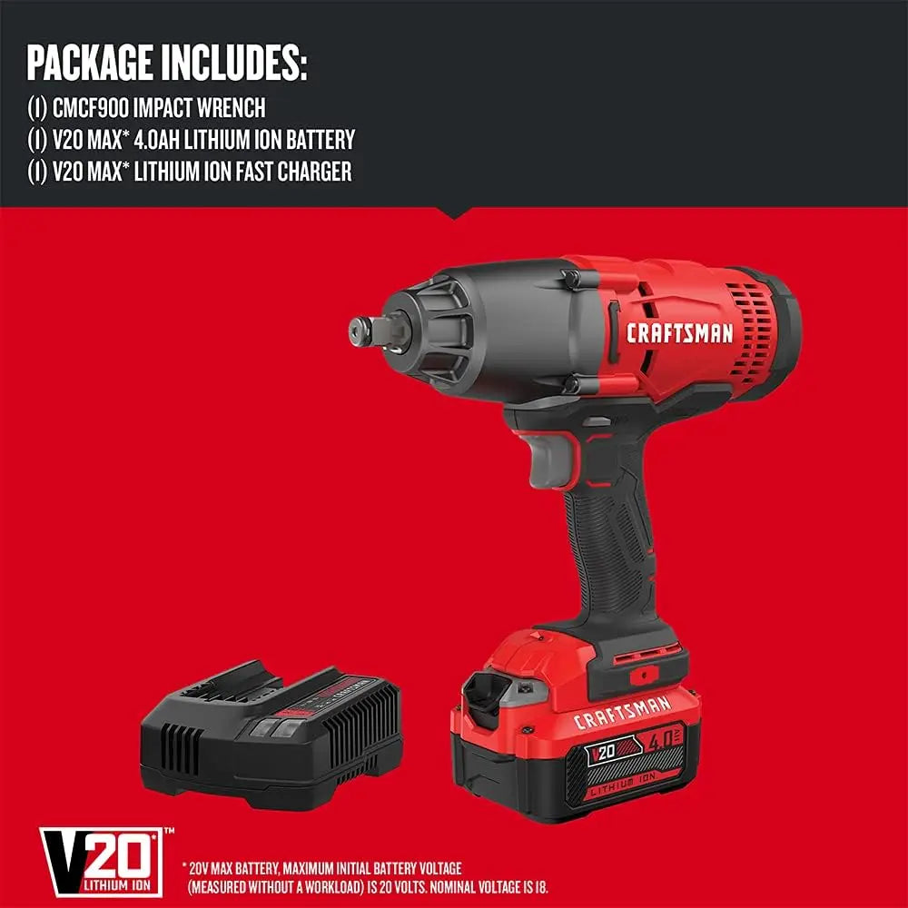 V20 RP Cordless Impact Wrench Kit, 1/2 inch, Battery and Charger Included