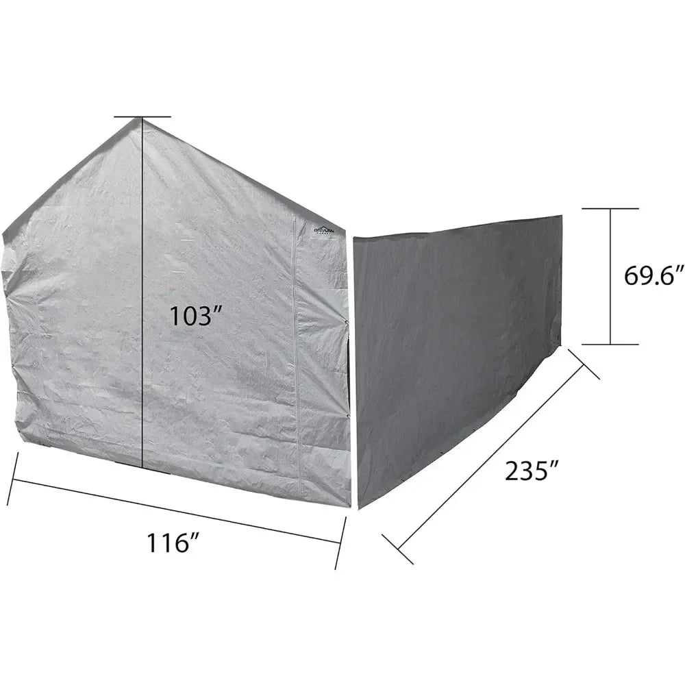 White (Excludes Top & Frame) Carport Caravan Roof Sidewall Kit