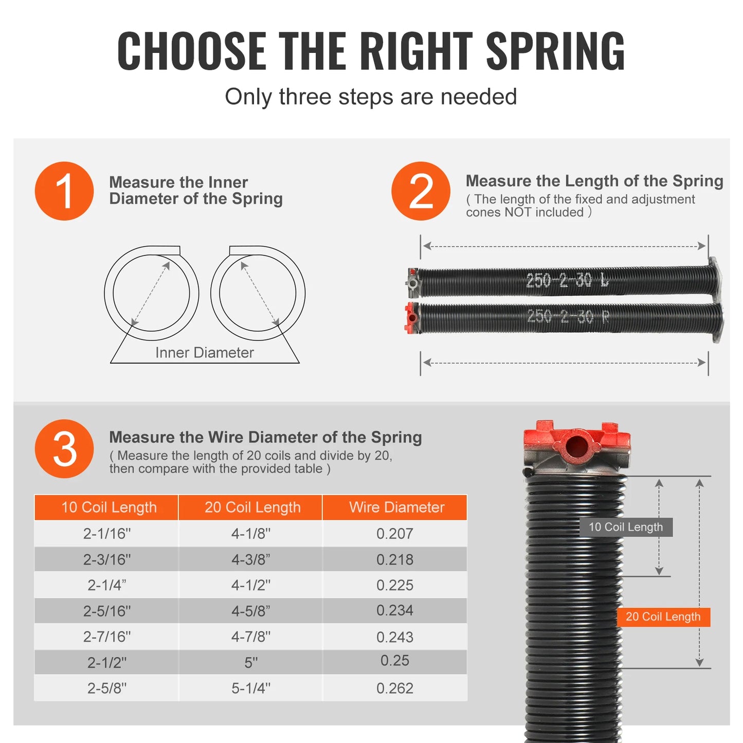 Garage Door Torsion Springs Pair of 16000 Cycles Garage Door Springs with Non-Slip Winding Bars Gloves and Mounting Wrench